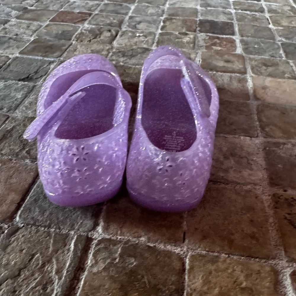 Purple Glitter  jelly Shoes